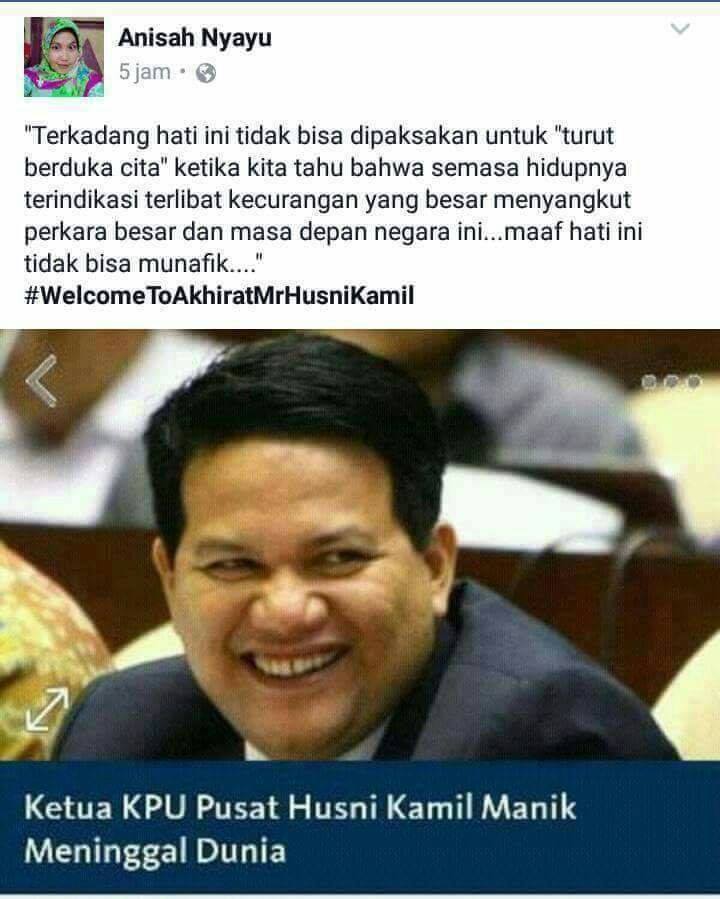 [HOAX] Meninggalnya Husni Kamil Manik Dikaitkan dengan
