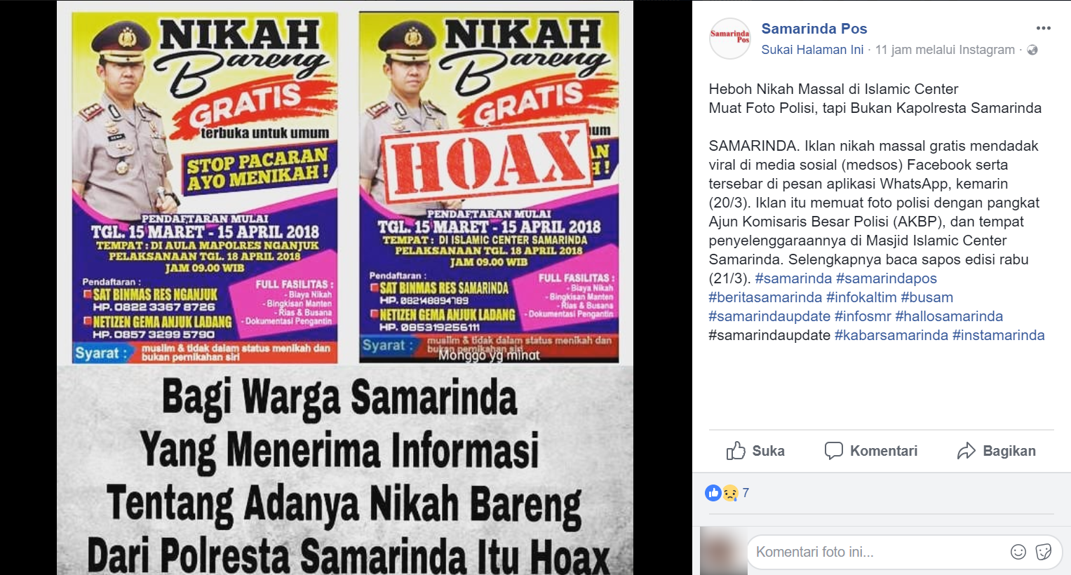SALAH Polresta Samarinda Adakan Acara Nikah Massal Gratis
