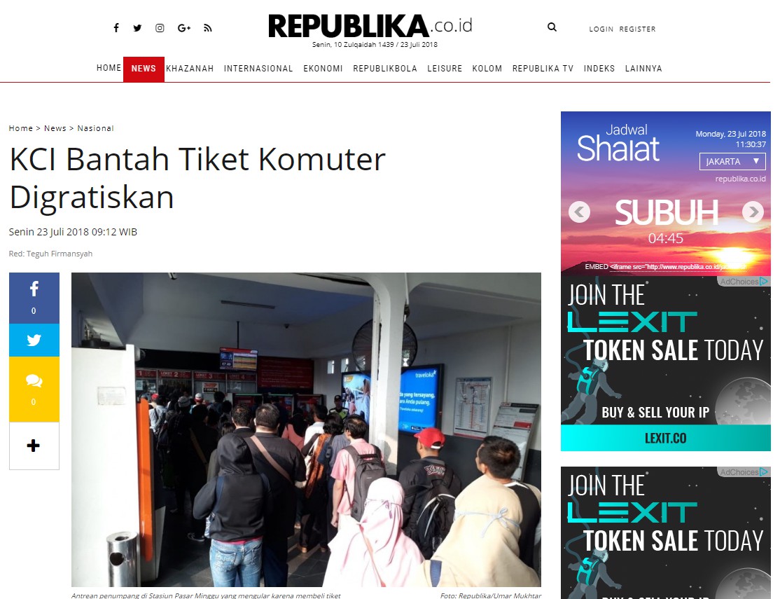 [BENAR] PT KCI Mengklarifikasi Kabar Tiket Kertas Gratis di Stasiun