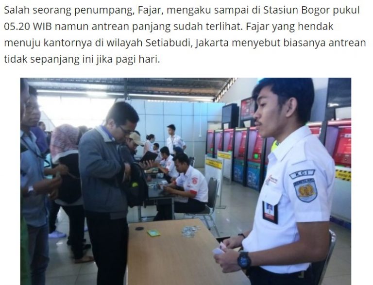 [BENAR] PT KCI Mengklarifikasi Kabar Tiket Kertas Gratis di Stasiun