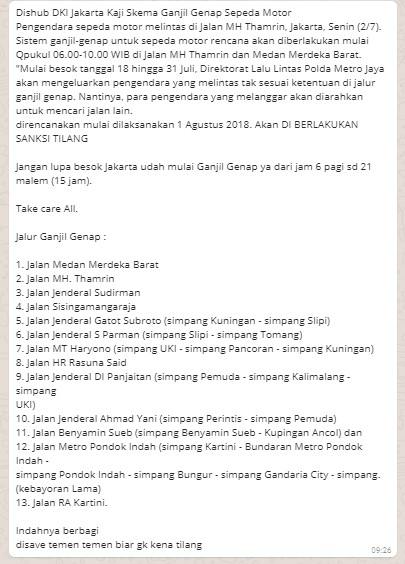  SALAH Peraturan  Ganjil  Genap  Berlaku Untuk  Sepeda  Motor  