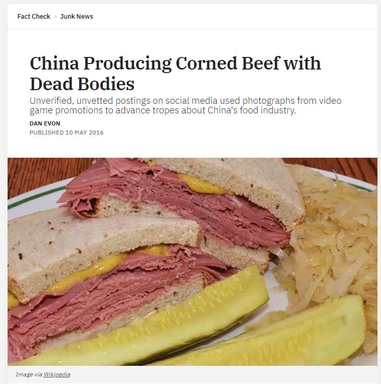 [salah] Hati Hati Daging Manusia Impor Dari China