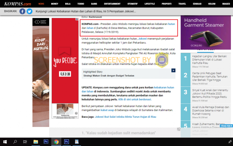 [SALAH] Padahal Baru 35 Menit Lalu di Riau, TibaTiba