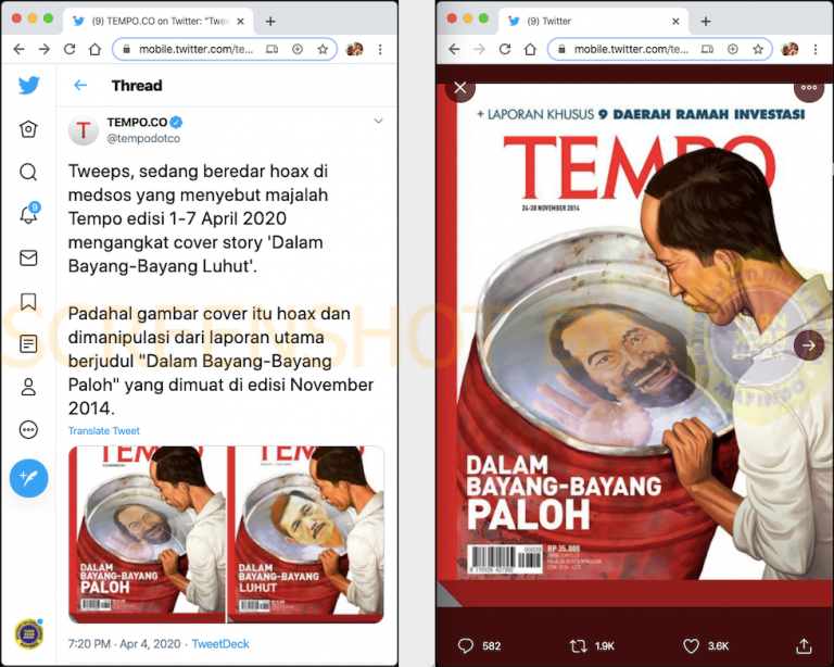 [SALAH] Gambar “Dalam Bayang-Bayang Luhut” Sampul Majalah Tempo