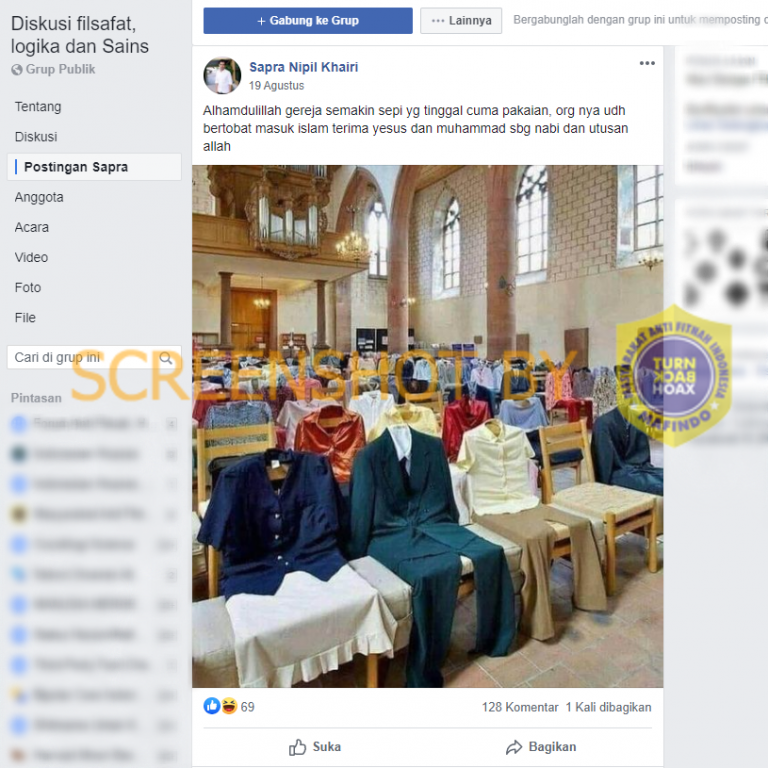  SALAH  gereja semakin sepi yg tinggal cuma pakaian org 