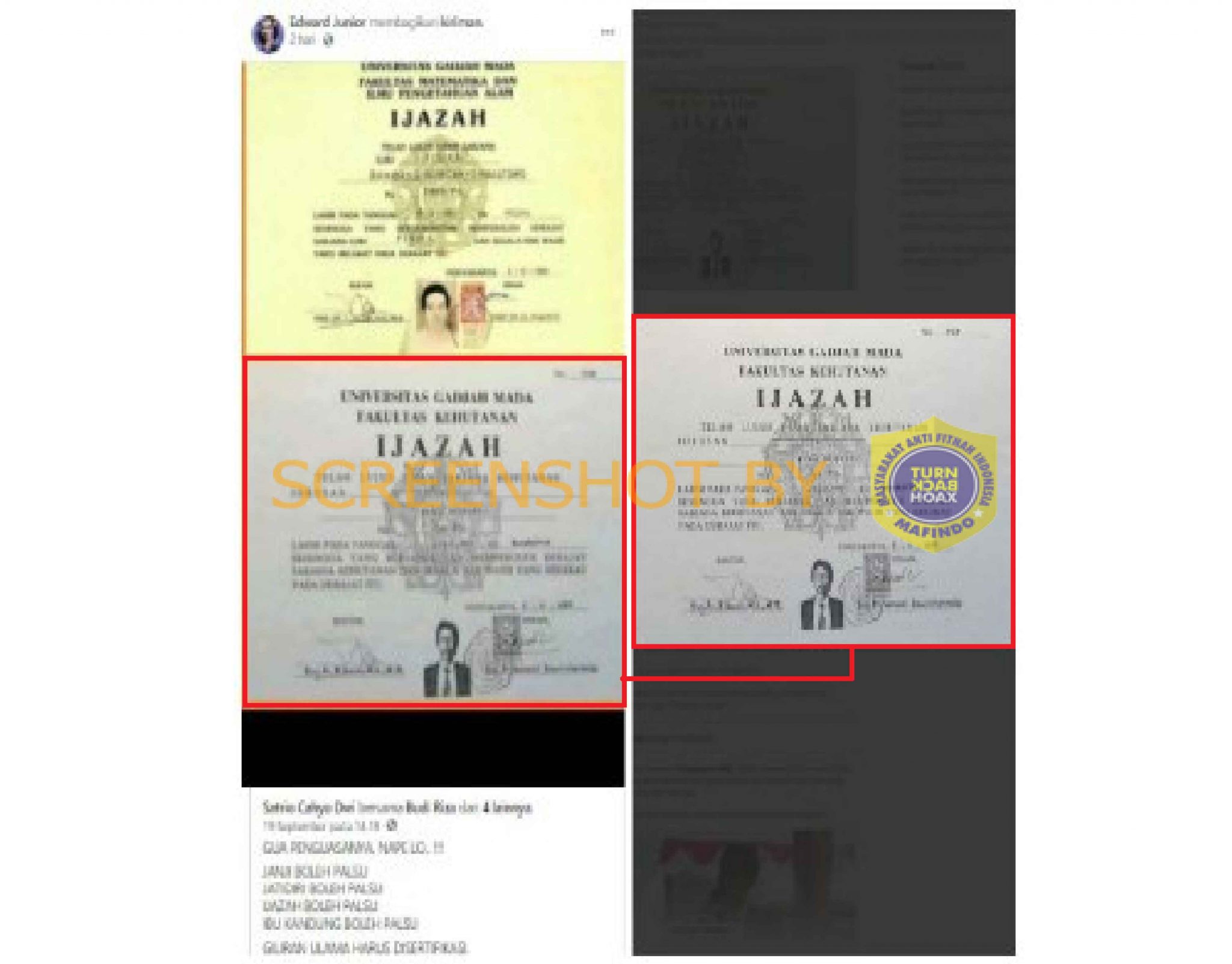 [SALAH] Ijazah Jokowi Palsu – TurnBackHoax.ID