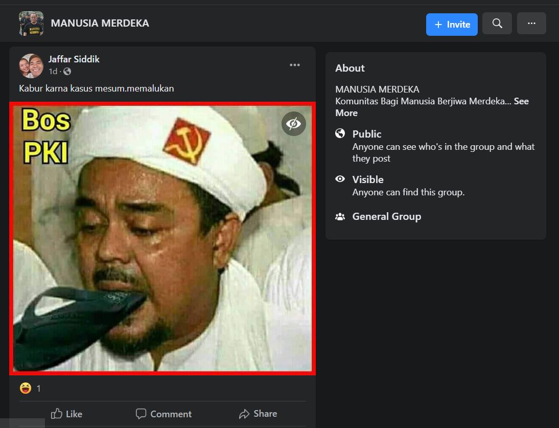 [SALAH] Foto Habib Rizieq Shihab Memakai Serban Berlogo Palu Arit Dan ...