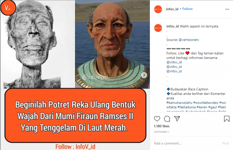 Kroscek Potret Reka Ulang Bentuk Wajah Mumi Firaun Ramses Ii Mirip My