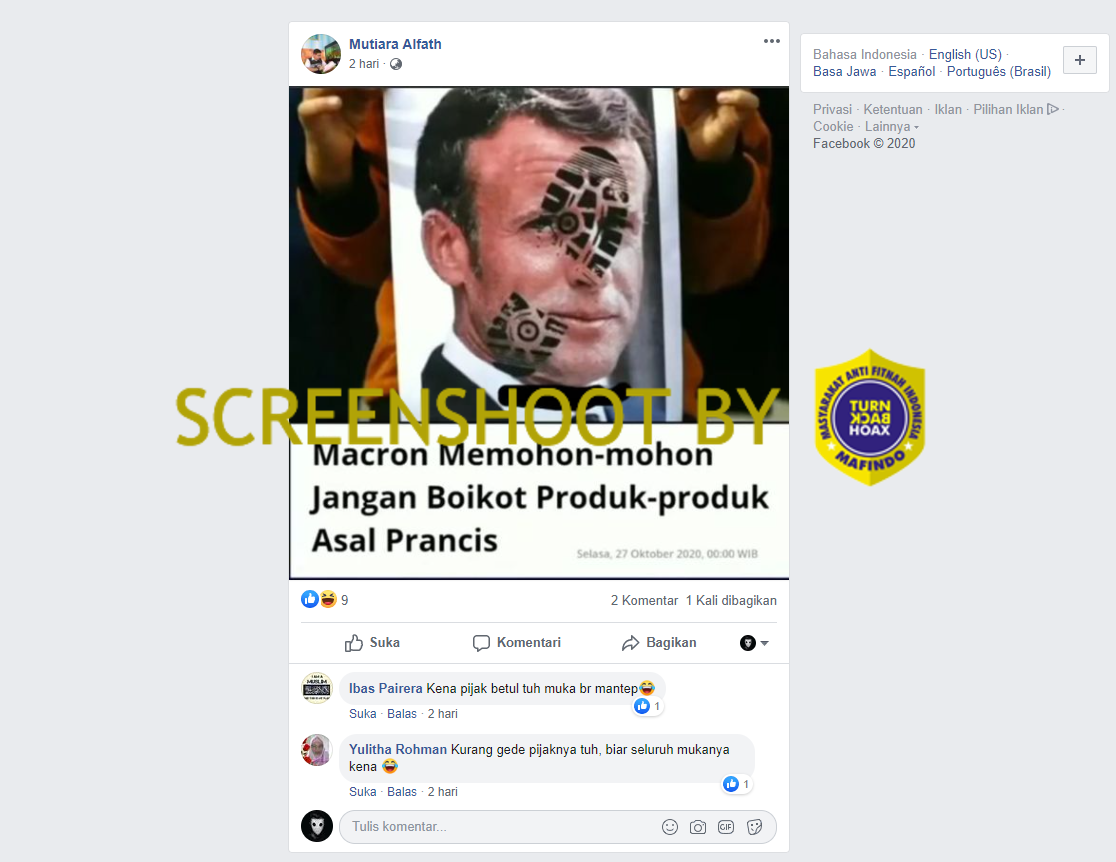 [SALAH] &quot;Macron Memohonmohon Jangan Boikot Produkproduk Asal Prancis