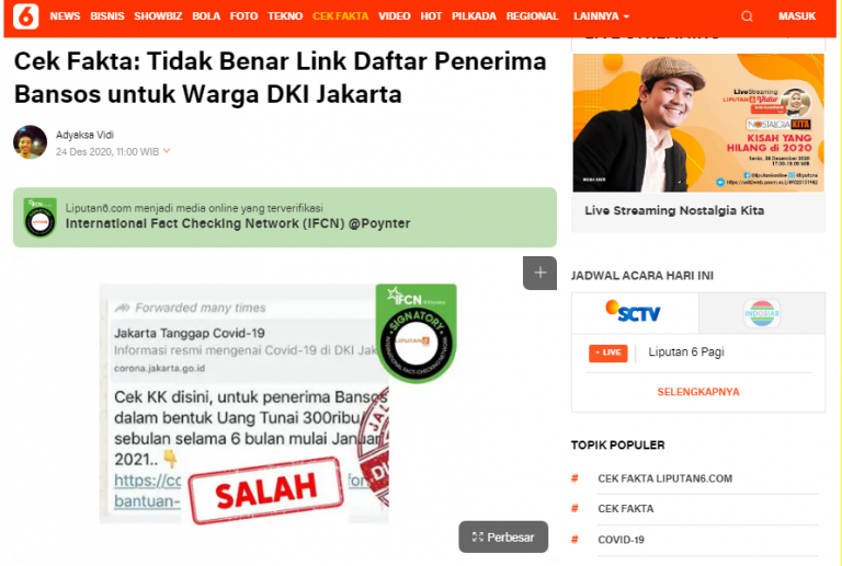 [SALAH]: Link Untuk Mengecek Daftar KK Penerima Bansos Rp300 Ribu DKI