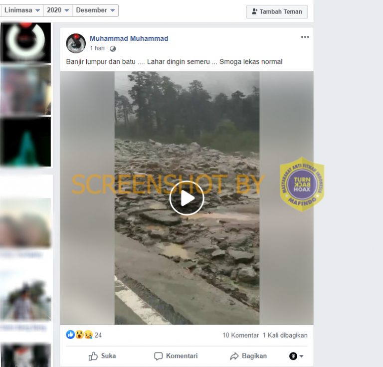 [SALAH] Video “Banjir lumpur dan batu Lahar dingin semeru