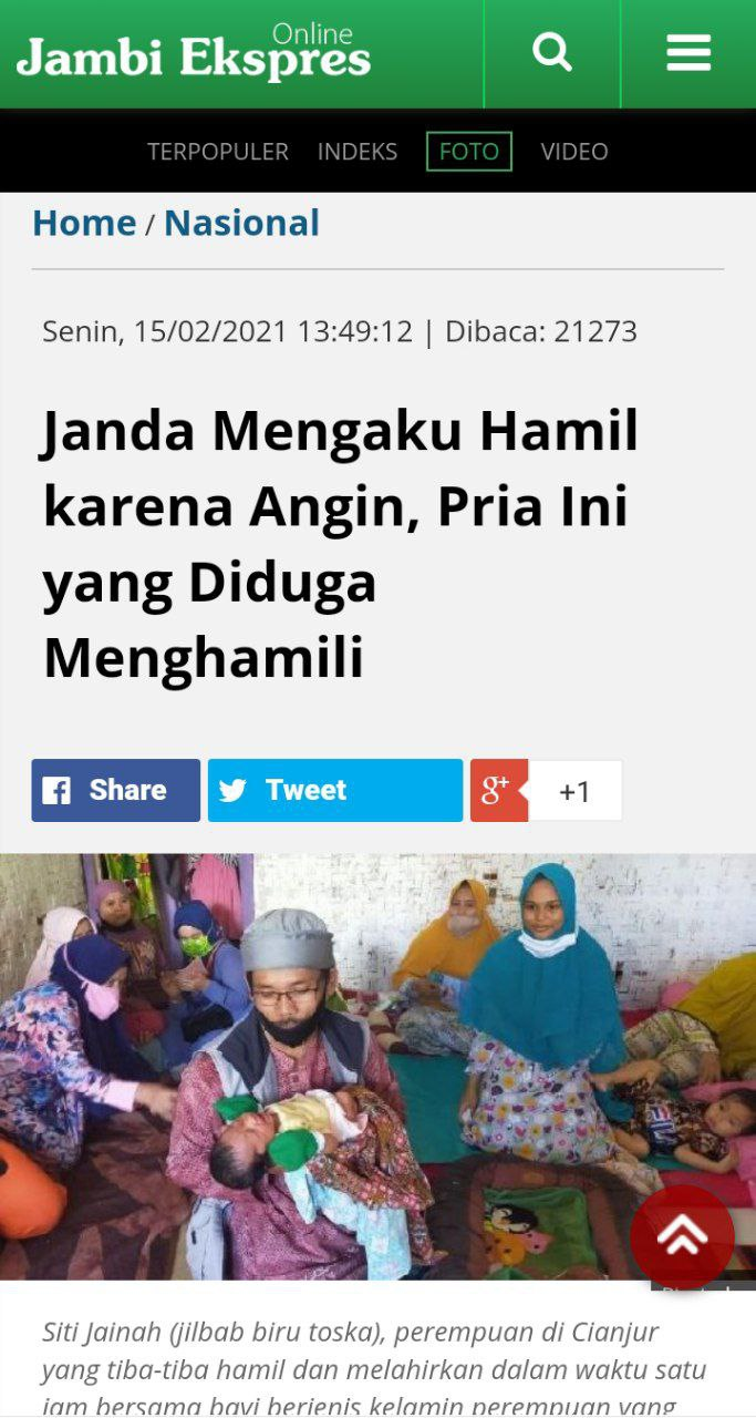 [SALAH] Tangkapan layar Artikel berjudul "Janda Yang