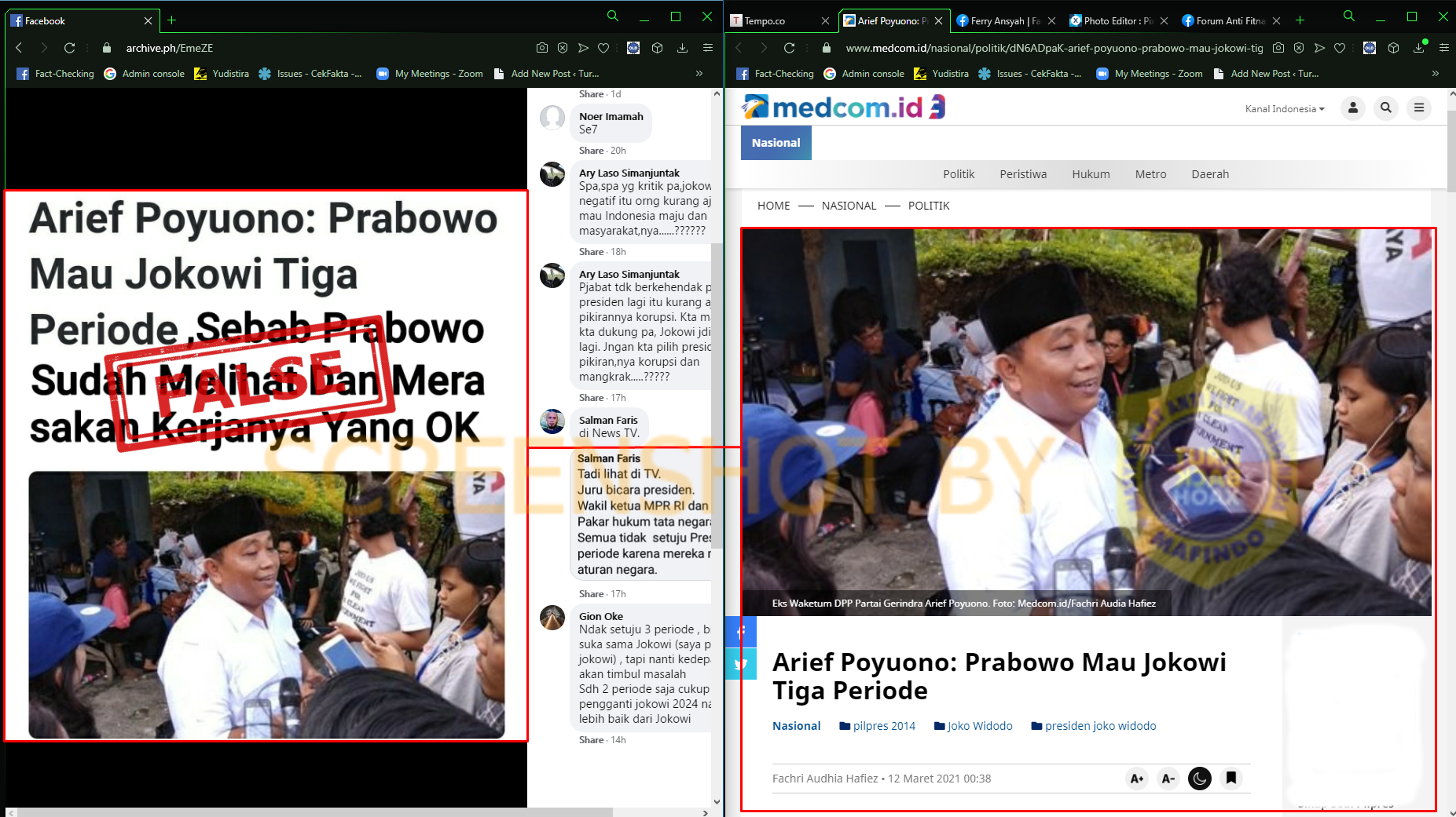 [SALAH] Artikel berjudul "Arief Poyuono Prabowo Mau