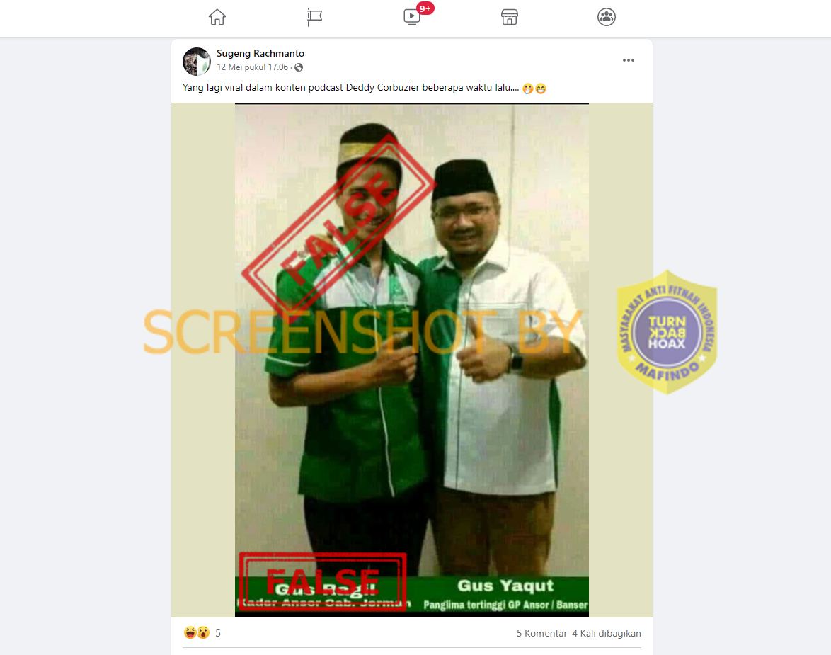 [salah] Foto “gus Ragil Dan Gus Yaqut” – Turnbackhoax Id