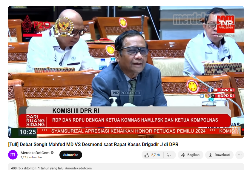 [salah] Video Mahfud Md Tidak Bisa Menjawab Saat Ditanya Tentang Tugas