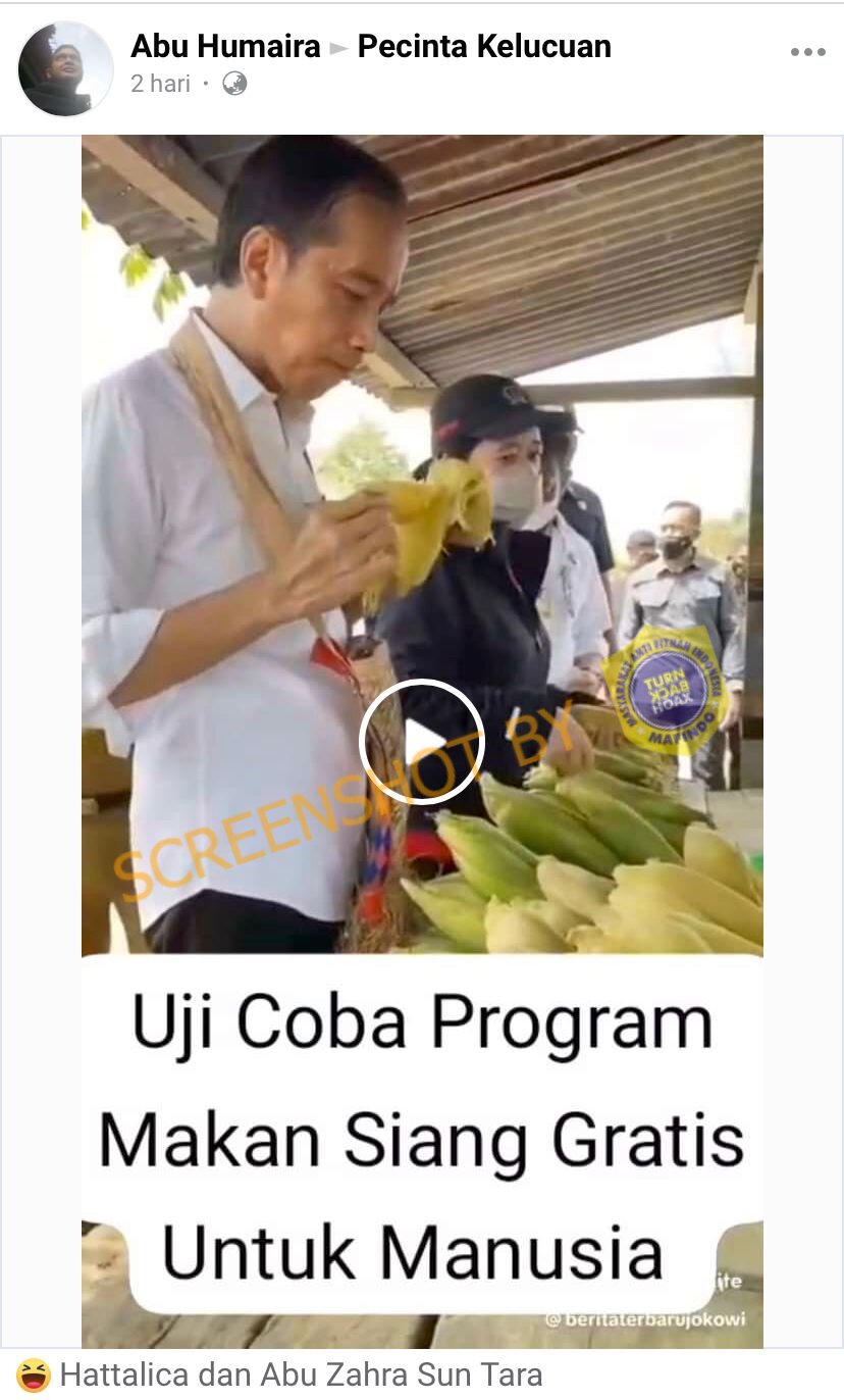 [SALAH] Jokowi Uji Coba Program Makan Siang Gratis – TurnBackHoax.ID