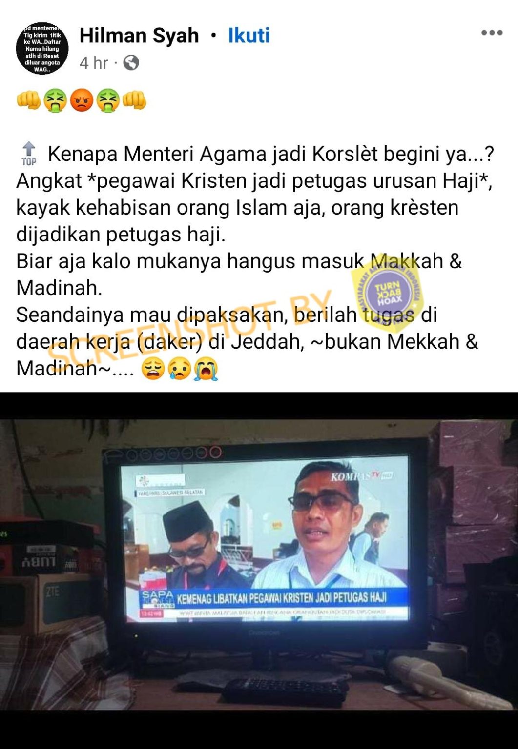 [SALAH] Pegawai Kristen Jadi Petugas Haji – TurnBackHoax.ID