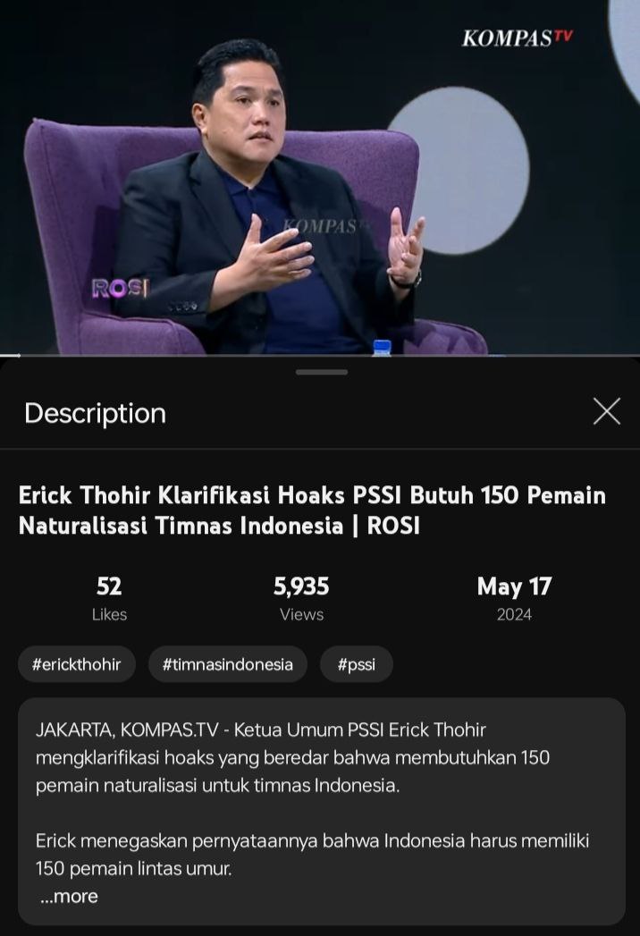 Cuplikan video di akun YouTube resmi Kompas TV