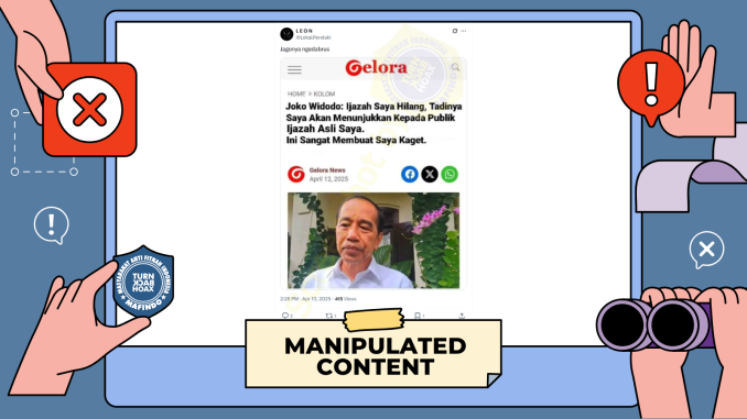 X gelora jokowi kaget ijazah - HEADER